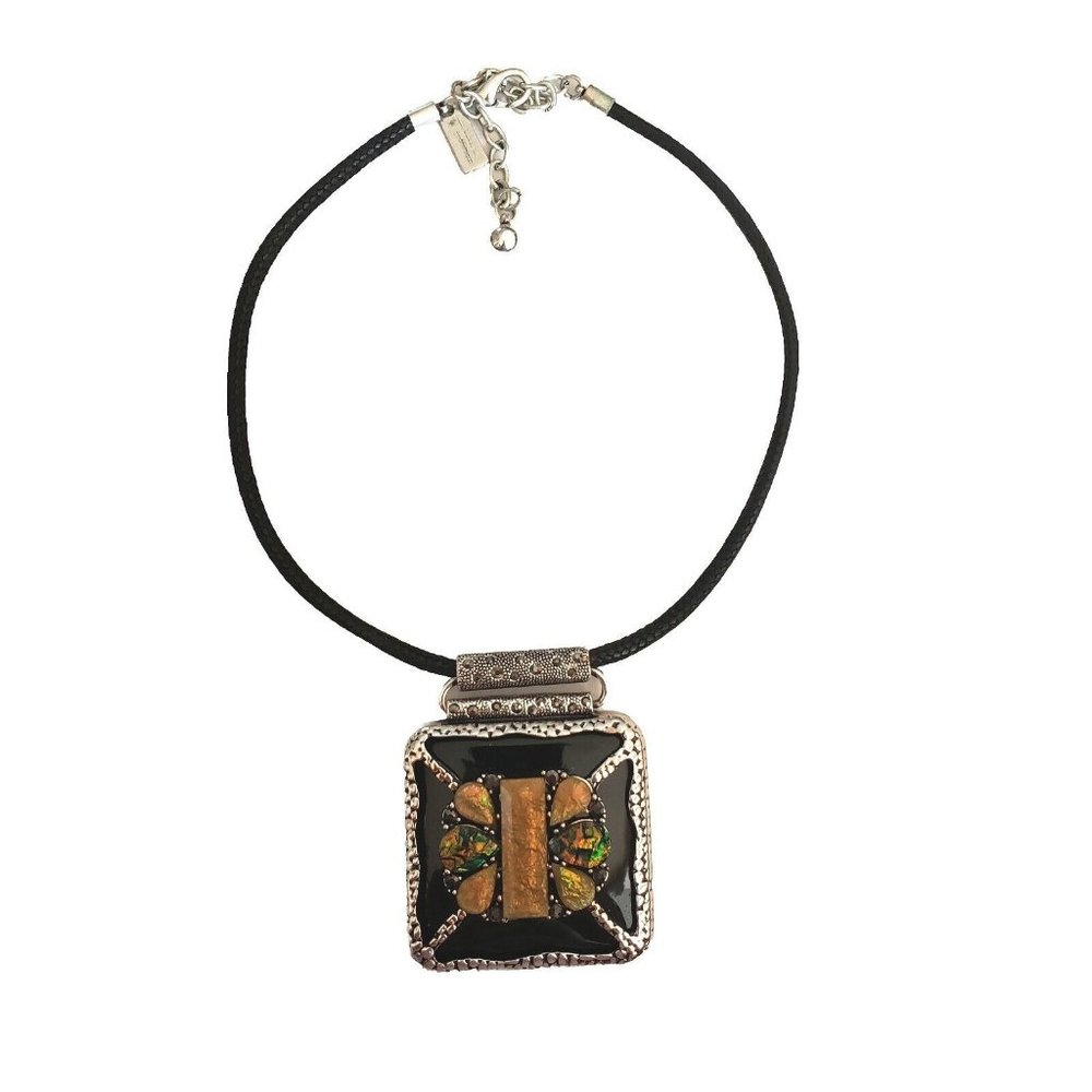 Alisha D Acrylic Enameled Pendant Necklace